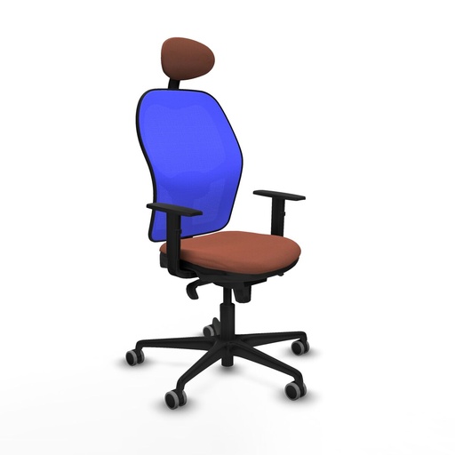 Silla de Oficina con Cabecero Jorquera Piqueras y Crespo 1D036G1 Azul Marrón