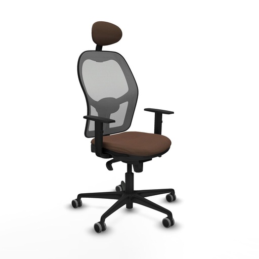 Silla de Oficina con Cabecero Jorquera Piqueras y Crespo 1D036G1 Gris Marrón oscuro