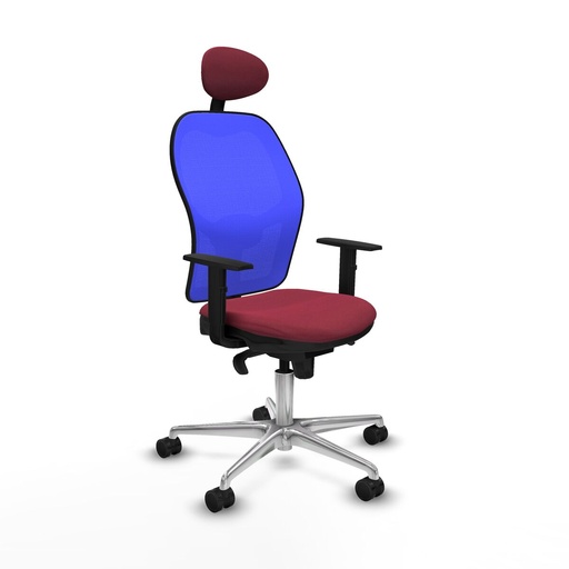 Silla de Oficina con Cabecero Jorquera Piqueras y Crespo 1D086N1 Granate
