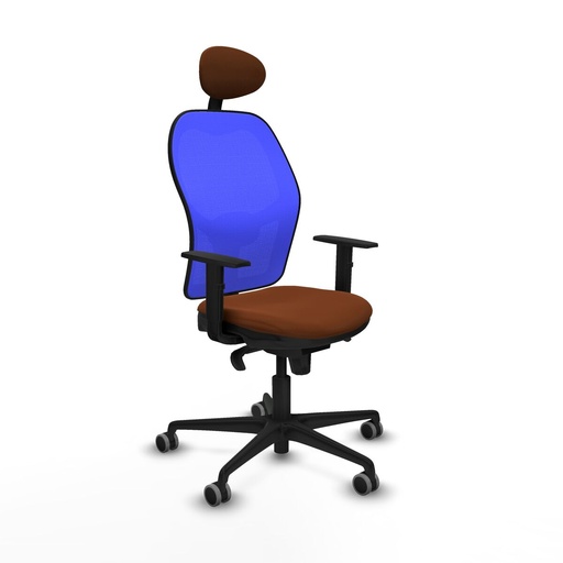 Office Chair with Headrest Jorquera Piqueras y Crespo 1D036G1 Blue Brown