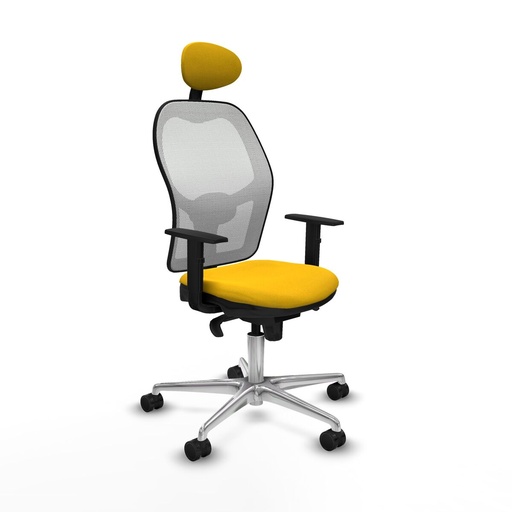 Office Chair with Headrest Jorquera Piqueras y Crespo 1D086N1 Yellow