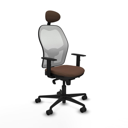 Silla de Oficina con Cabecero Jorquera Piqueras y Crespo 1D036N1 Blanco Marrón oscuro