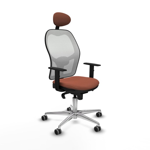 Silla de Oficina con Cabecero Jorquera Piqueras y Crespo 1D086G1 Blanco Marrón