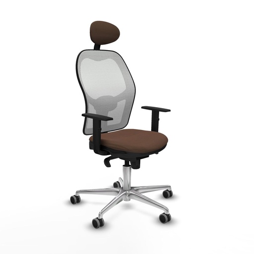 Office Chair with Headrest Jorquera Piqueras y Crespo 1D086G1 White Dark brown