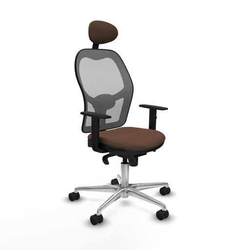 Silla de Oficina con Cabecero Jorquera Piqueras y Crespo 1D086N1 Gris Marrón oscuro