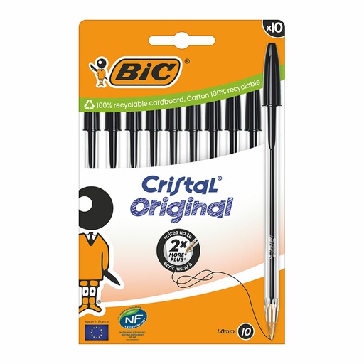 Pen Bic Cristal Black (10 Units)