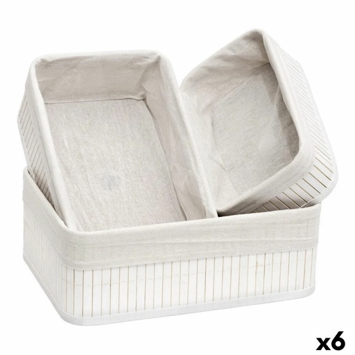 Juego de Cestos Confortime Bambú Blanco