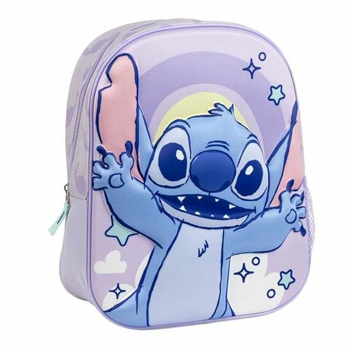 3D School Bag Stitch Lilac 25,0 x 31,0 x 10,0 cm