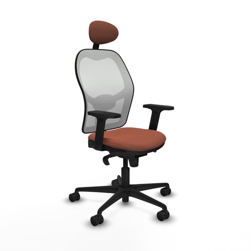 Silla de Oficina con Cabecero Piqueras y Crespo 2D036N1 Blanco Marrón