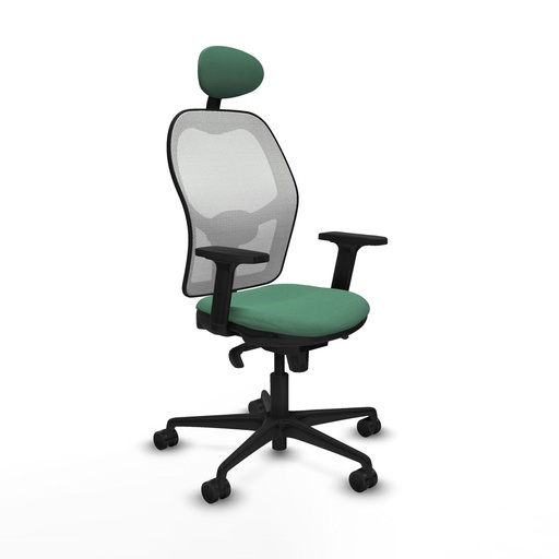 Silla de Oficina con Cabecero Piqueras y Crespo 2D036N1 Verde Esmeralda