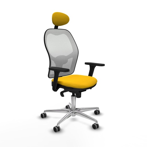 Office Chair with Headrest Piqueras y Crespo 3D086G1 Yellow