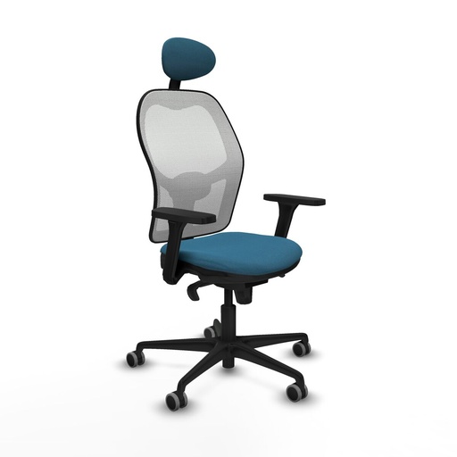 Office Chair with Headrest Piqueras y Crespo 3D036G1 White Petroleum green