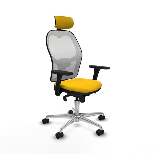Office Chair with Headrest Piqueras y Crespo 3D086N2 Yellow