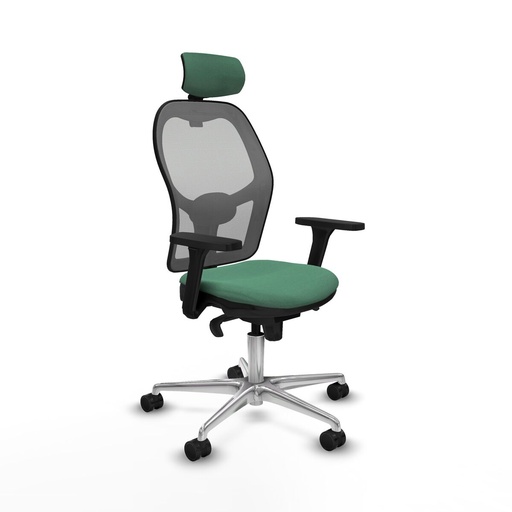 Silla de Oficina con Cabecero Piqueras y Crespo 3D086N2 Verde Esmeralda