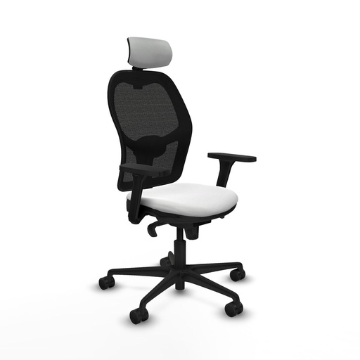 Silla de Oficina con Cabecero Piqueras y Crespo 3D036N2 Blanco