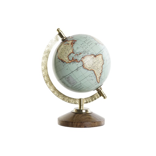 Globe DKD Home Decor Blue Brown Golden Vintage 16 x 12 x 21 cm