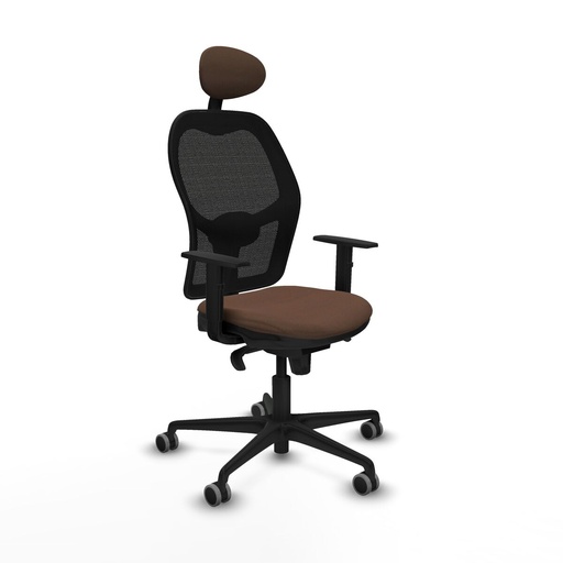 Office Chair with Headrest Jorquera Piqueras y Crespo 1D036G1 Black Dark brown