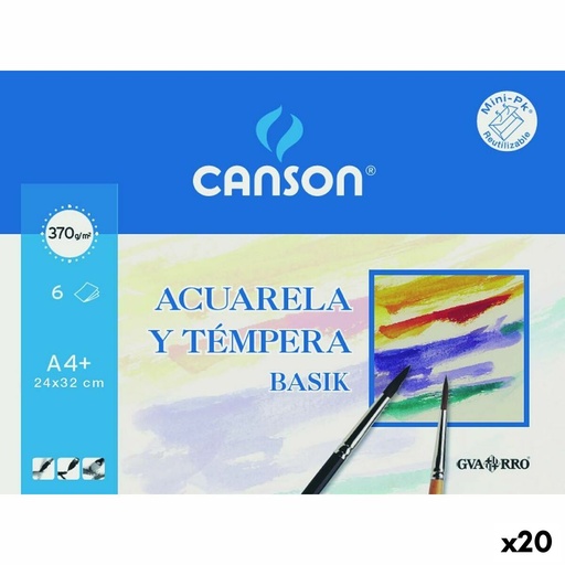 Watercolour paper Canson 6 Sheets 370 g/m² (20 Units)