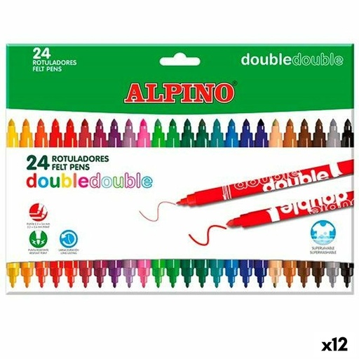 Set de Rotuladores Alpino Double Multicolor 20 Piezas (12 Unidades)
