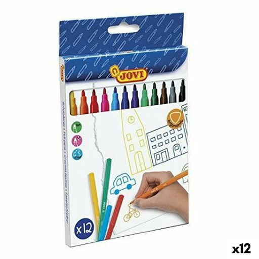 Set of Felt Tip Pens Jovi Multicolour 12 Pieces (12 Units)