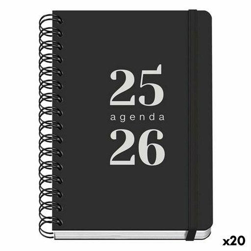 Agenda DOHE GRAMMAR Negro A5 150 x 210 mm (20 Unidades)