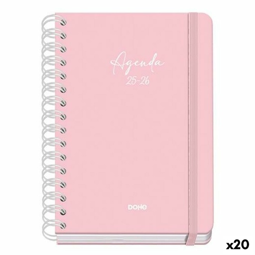 Diary DOHE SERENITY WIRE´O Pink A5 150 x 210 mm 2025-2026 (20 Units)