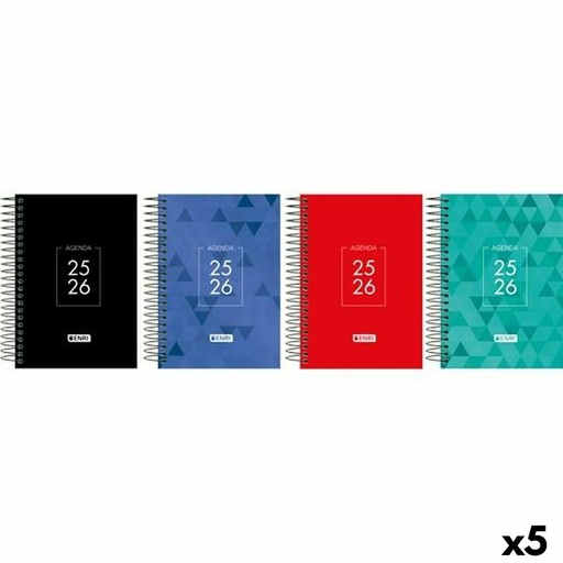 Agenda ENRI IDENTITY 1/8 12 x 18 cm 2025-2026 (5 Unidades)