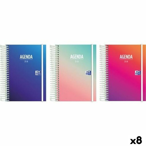Agenda Oxford 1/8 12 x 18 cm 2025-2026 (8 Unidades)