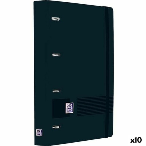 Carpeta de anillas Oxford LIVE&GO Negro A4+ (10 Unidades)