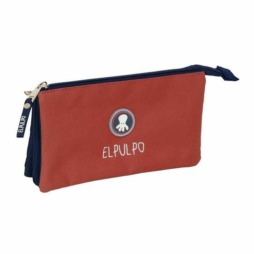 Triple Carry-all El Pulpo   Red Navy Blue 22 x 12 x 3 cm