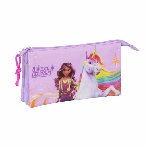 Triple Carry-all Unicorn Academy Lilac 22 x 12 x 3 cm