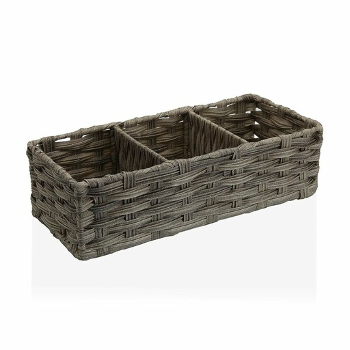 Multi-purpose basket Versa 15,2 x 10,2 x 35,6 cm 3 Compartments Grey