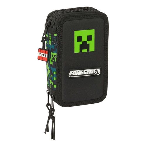 Triple Pencil Case Minecraft Tnt Multicolour 12,5 x 19,5 x 5,5 cm 37 Pieces