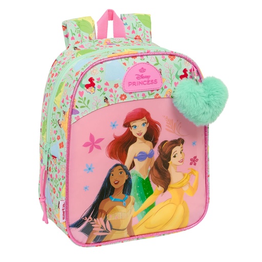 School Bag Disney Princess Bloom Green Pink 22 x 27 x 10 cm