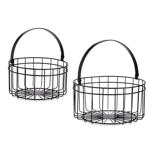 Basket set Gift Decor JY19150BK Black Metal 25 x 27 x 25 cm