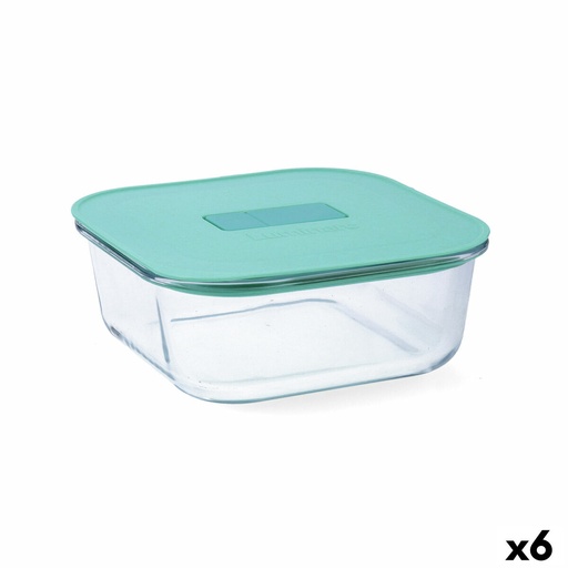 Hermetic Lunch Box Luminarc Joy Blue Glass 1,1 L (6 Units)