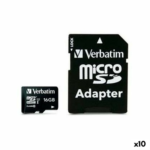 Tarjeta de Memoria SDHC Verbatim 16 GB (10 Unidades)