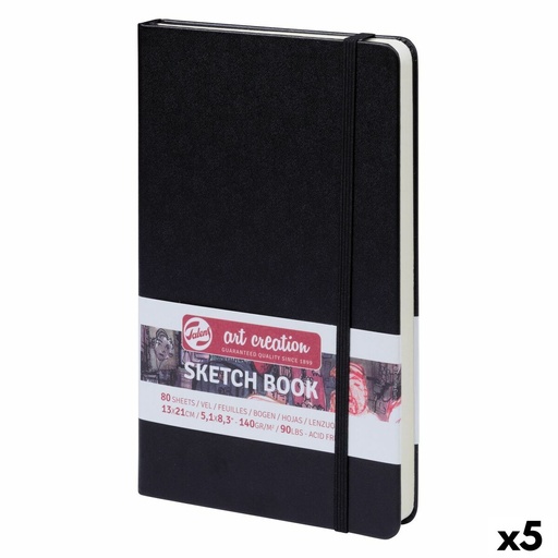 Sketchbook Talens Art Creation Sketch Book Black 80 Sheets 13 x 21 cm (5 Units)
