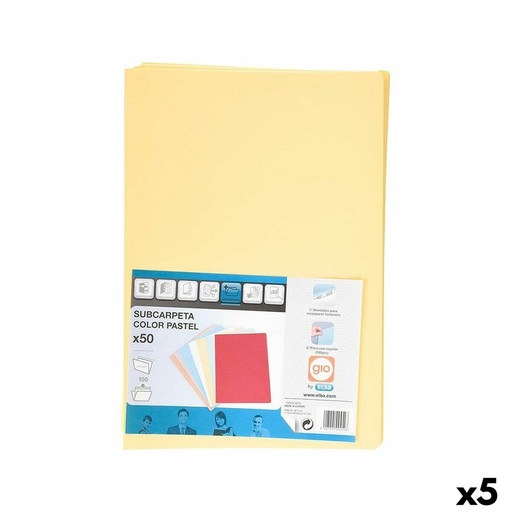 Set de Subcarpetas Elba Amarillo A4 50 Piezas (5 Unidades)