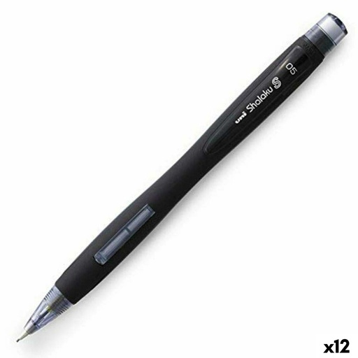 Pencil Lead Holder Uni-Ball SHALAKU S Black 0,5 mm (12 Units)