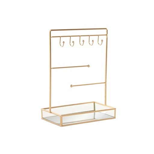 Jewelry box Home ESPRIT Golden Metal Mirror 21 x 10 x 32 cm
