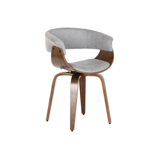 Silla de Comedor Home ESPRIT Marrón Gris Poliéster Nogal Poliuretano 61 x 46 x 78 cm