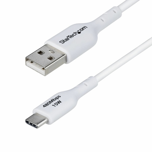 Cable USB Startech USB2AC1MNCWHE Blanco 1 m