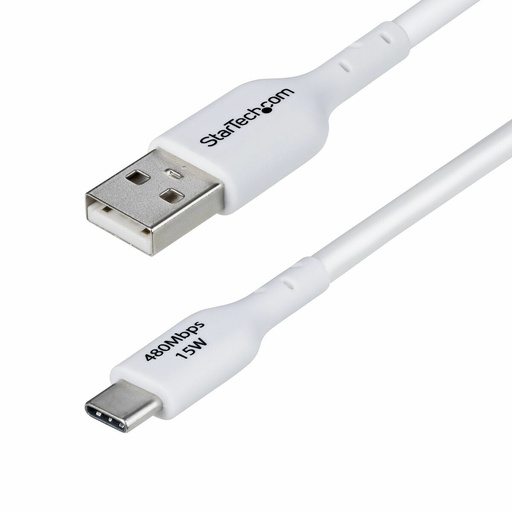 Cable USB Startech USB2AC3MNCWHE Blanco 3 m