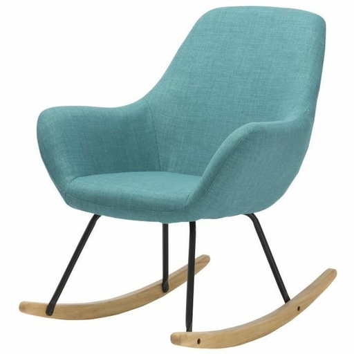 Mecedora Norton Azul Madera Metal Tela 69 x 76,3 x 89 cm
