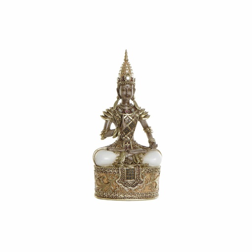 Figura Decorativa DKD Home Decor Dorado Marrón Buda Resina (13 x 7 x 27 cm)