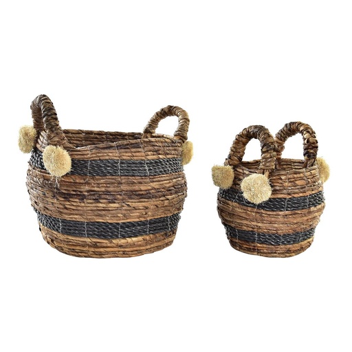 Basket set DKD Home Decor Natural Fibre 31 x 31 x 33 cm Colonial