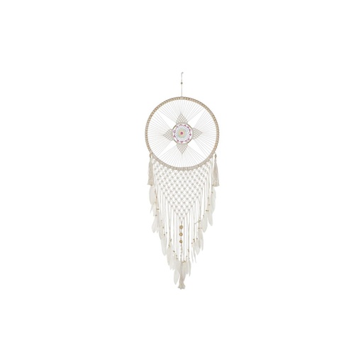 Atrapasueños DKD Home Decor Blanco Multicolor Natural Plumas Boho 52 x 1 x 145 cm (1 unidad)