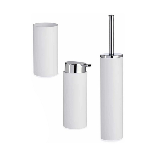 Bath Set Berilo B6274 S3-3 White Silver Plastic